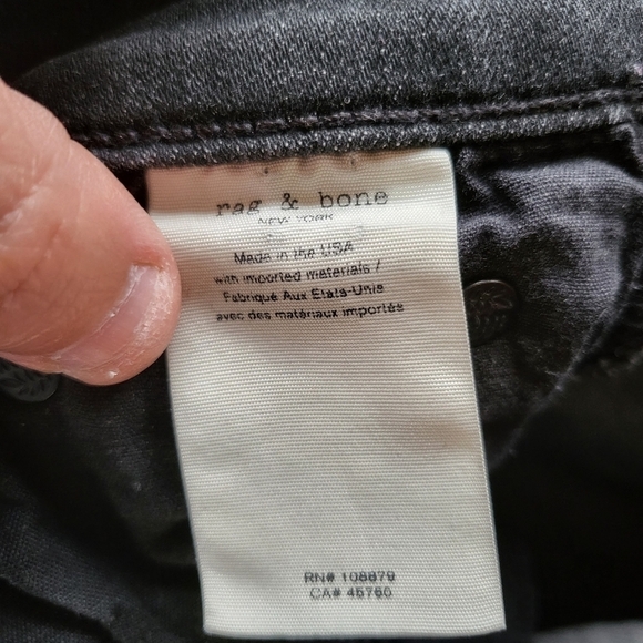 VGUC Rag & Bone Lenox High Waist Ankle Skinny Black 24 - Picture 10 of 14